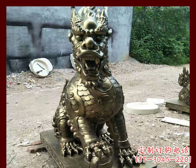 龙岩踩球麒麟镇宅铜雕