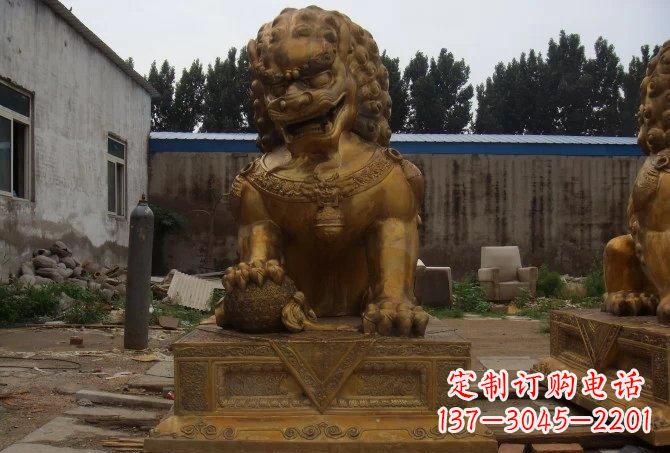龙岩踩绣球狮子铜雕
