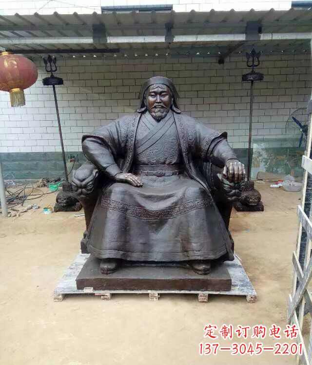 龙岩成吉思汗铜雕古代伟人