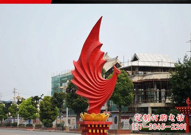 龙岩城市的至高象征——不锈钢凤凰雕塑