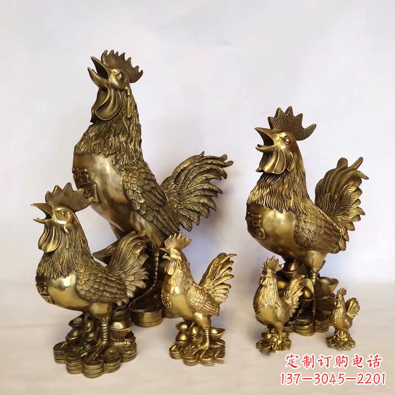 龙岩纯铜抓钱鸡雕塑