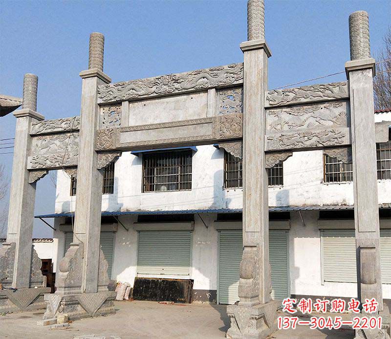 龙岩石牌坊雕塑——传承中国传统文化