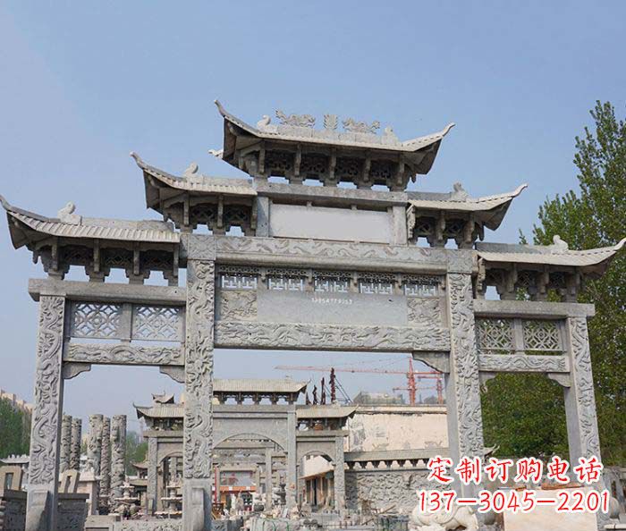 龙岩大理石牌坊雕塑传承中国古典文化