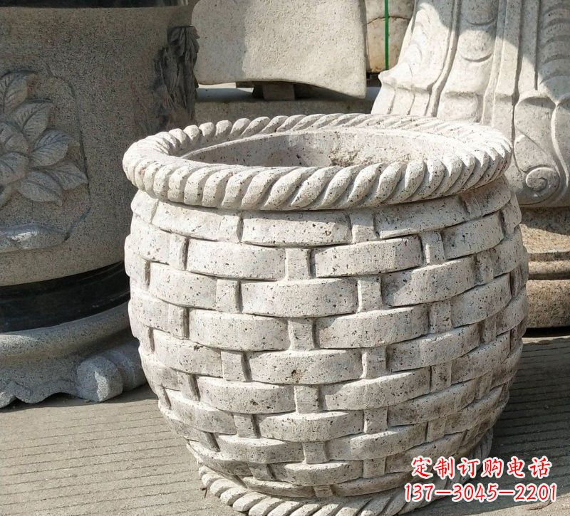 龙岩大理石雕塑水缸