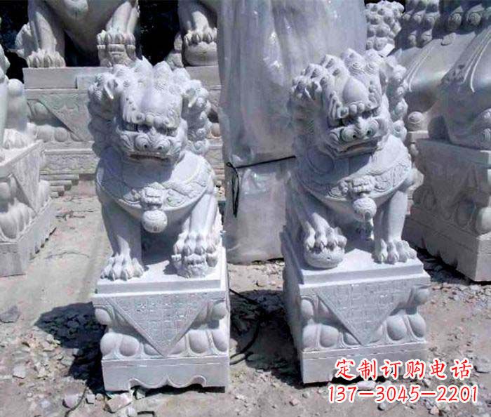 龙岩大理石仿古石狮子