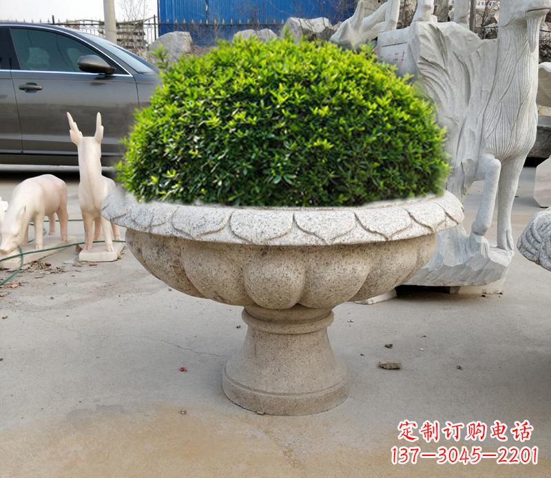 龙岩优雅大理石花盆雕塑