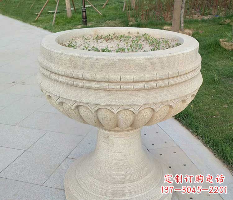 龙岩大理石花盆石雕
