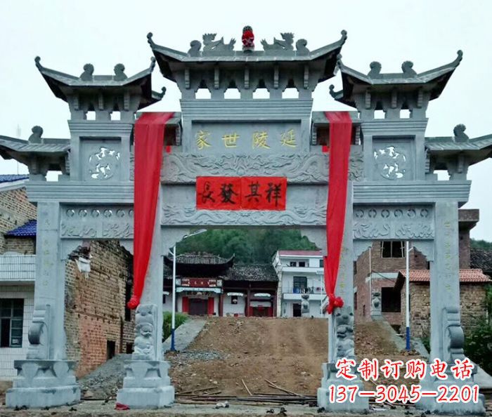 龙岩精美大理石牌坊雕塑