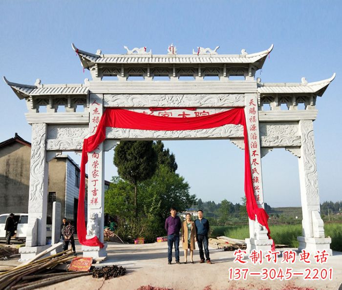 龙岩精美大理石牌坊雕塑