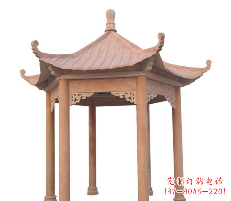 龙岩大理石六角凉亭雕塑