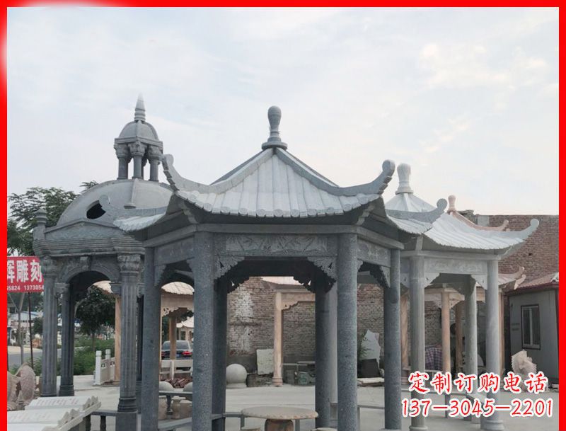 龙岩六角凉亭石雕