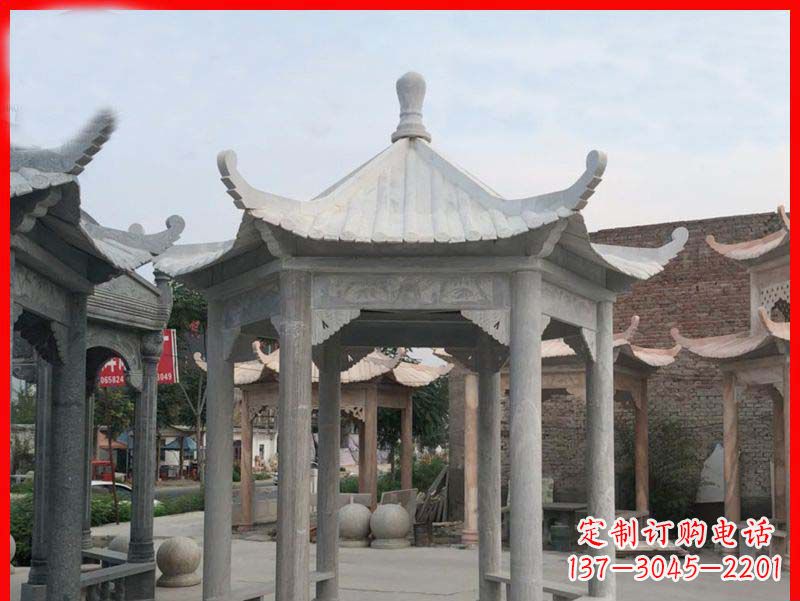 龙岩大理石凉亭石雕
