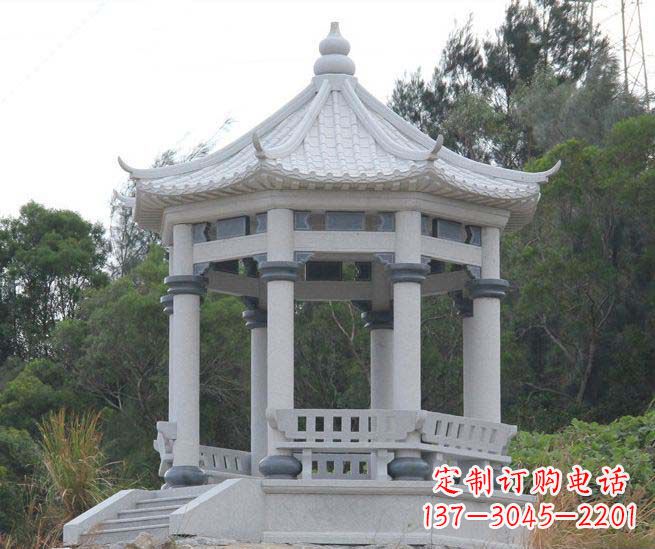 龙岩大理石六角石雕凉亭营造舒适环境的完美体现