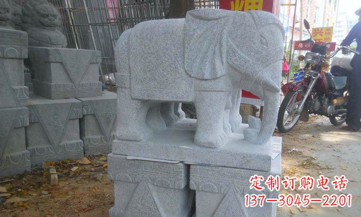 龙岩中领雕塑大象招财镇宅石雕