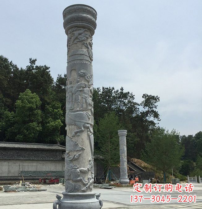 龙岩大理石龙柱雕塑