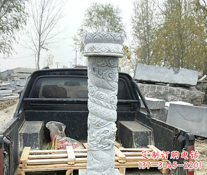 龙岩大理石龙柱雕塑