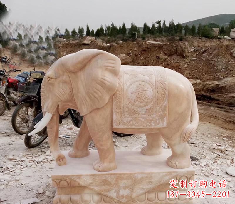 龙岩优雅大象大理石雕塑
