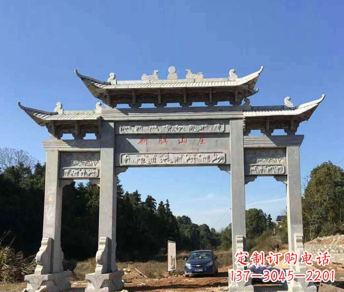 龙岩精美石雕牌坊雕塑