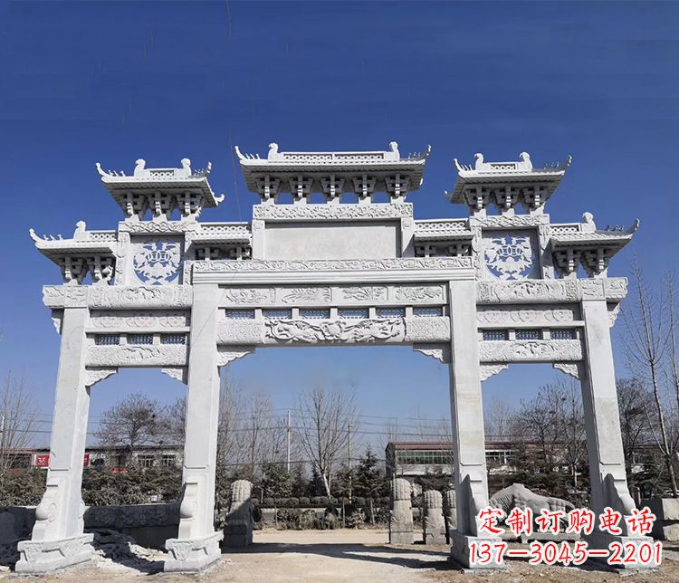 龙岩特色大理石牌坊石雕