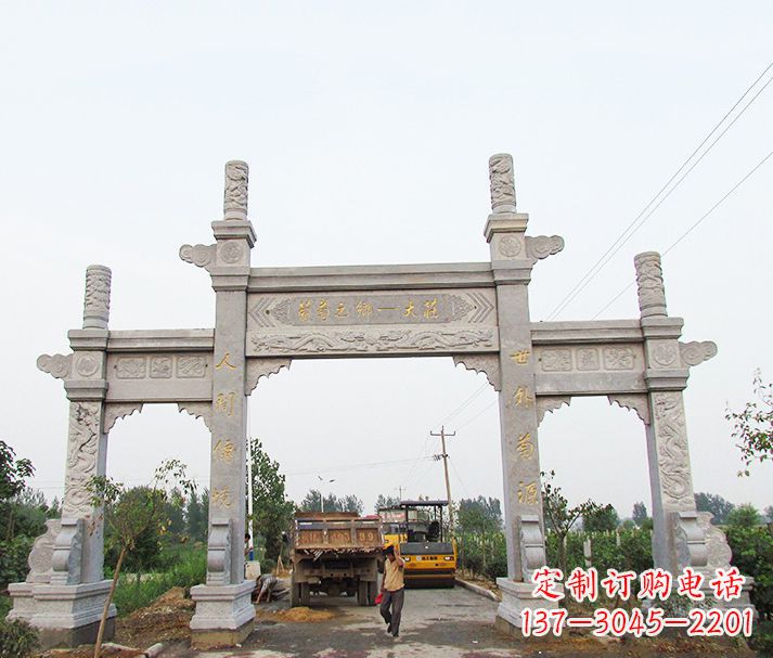 龙岩大理石牌坊石雕,艺术精髓永不凋零