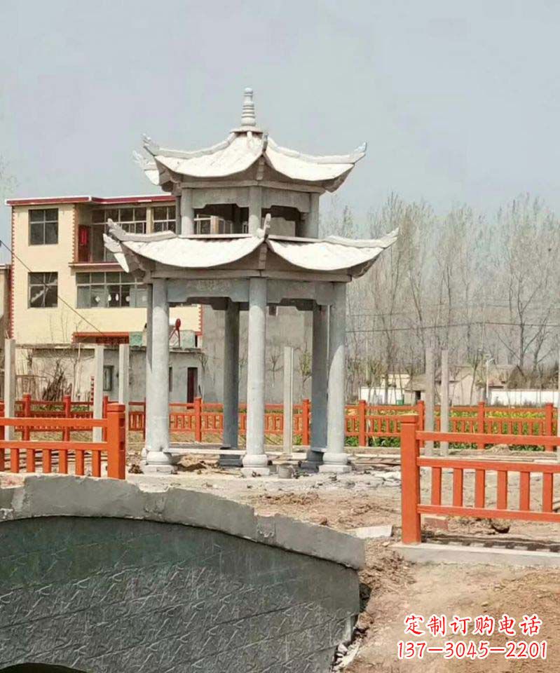龙岩大理石双层凉亭雕塑