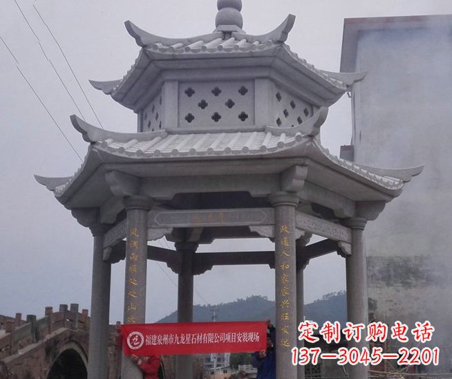 龙岩大理石双层石雕凉亭——独特的艺术结晶