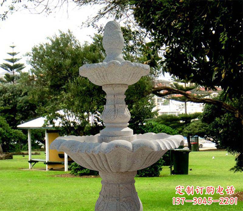 龙岩大理石双层喷泉雕塑,精美绝伦
