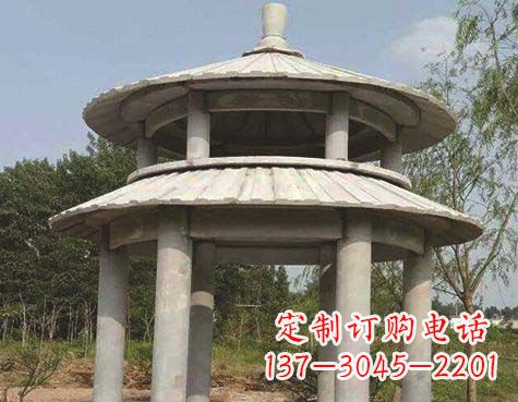 龙岩大理石双层圆顶凉亭石雕