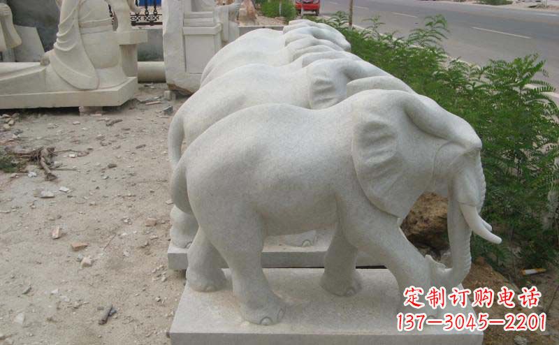 龙岩大理石小象公园动物石雕