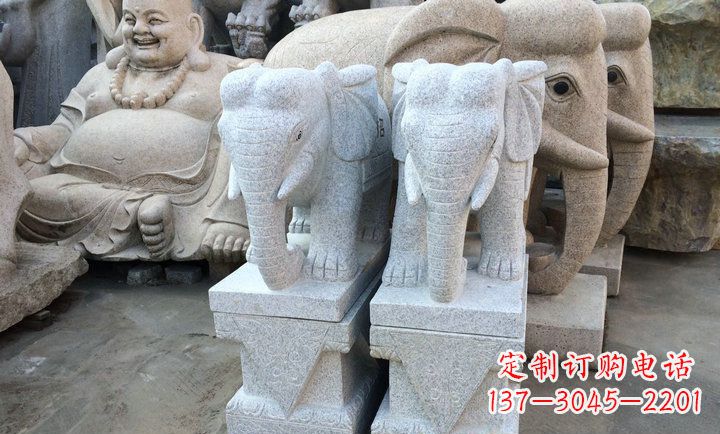 龙岩大理石大象雕塑 招财进宝
