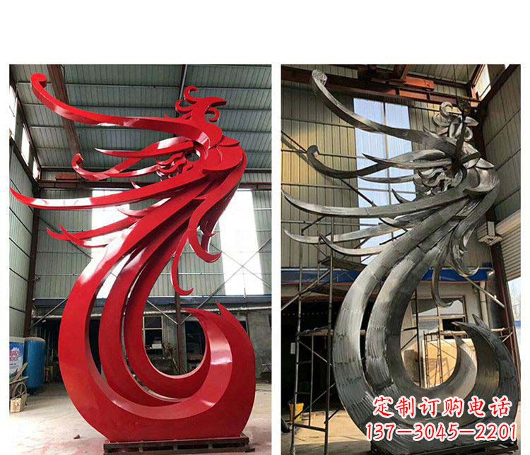 龙岩大型不锈钢凤凰摆件雕塑
