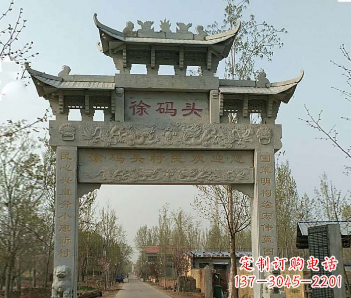 龙岩精美纯手工大理石牌坊雕塑