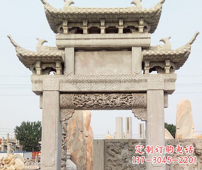 龙岩特色大理石牌坊石雕
