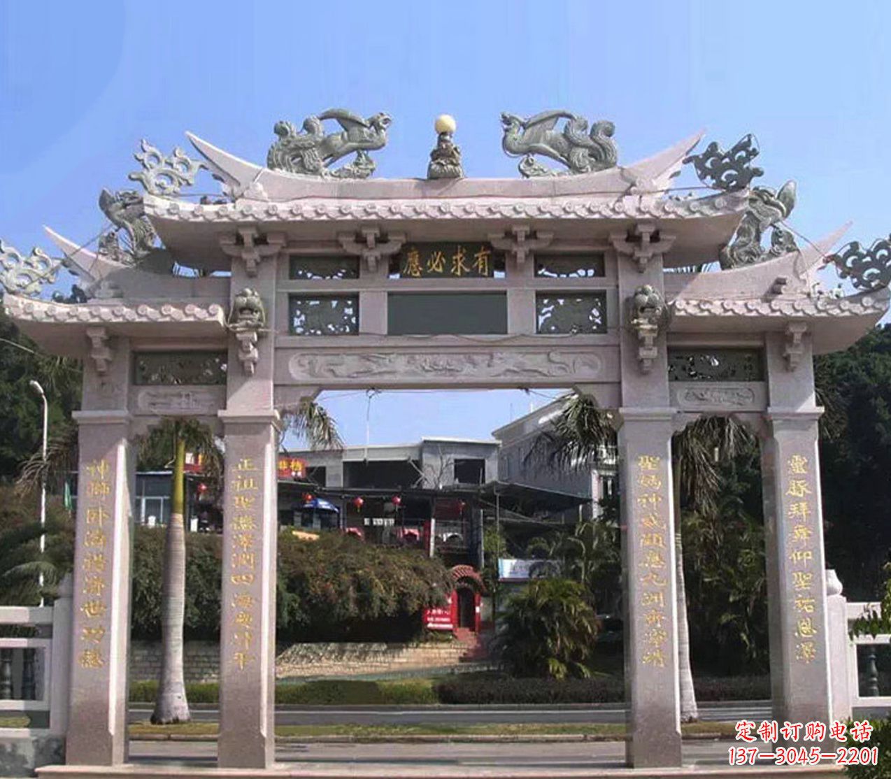 龙岩精美石雕牌坊雕塑——传承文化的艺术精品