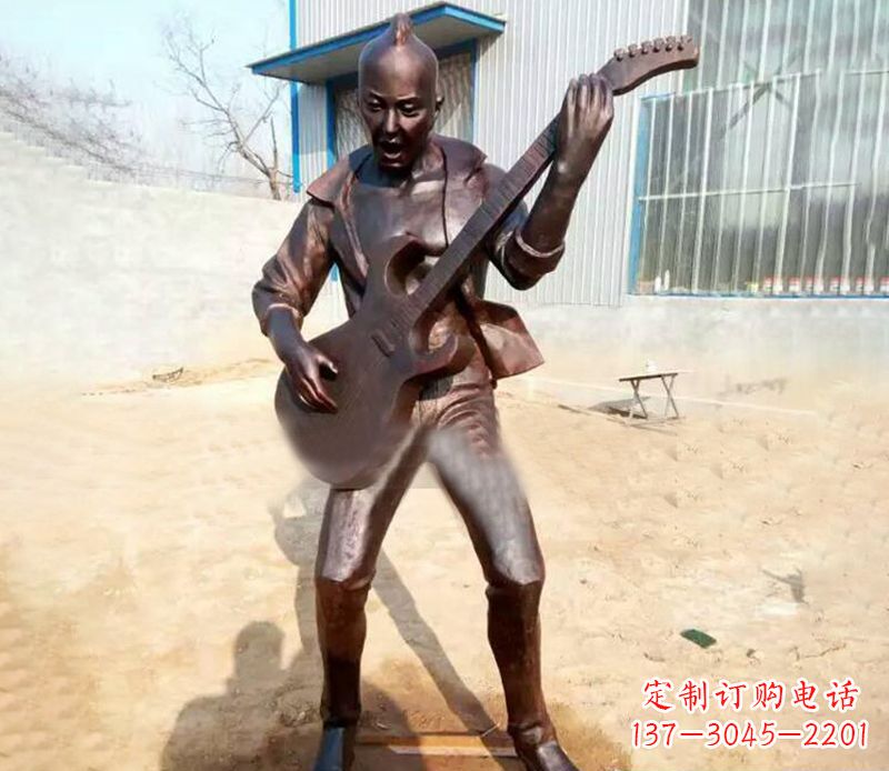 龙岩精致细腻的铜吉他雕塑