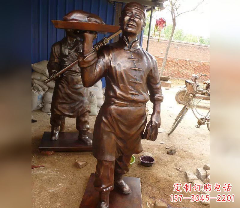龙岩店小二铜雕,精美绝伦,永传佳话