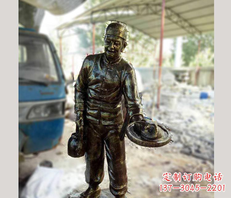 龙岩中领雕塑定制铜雕店小二雕塑