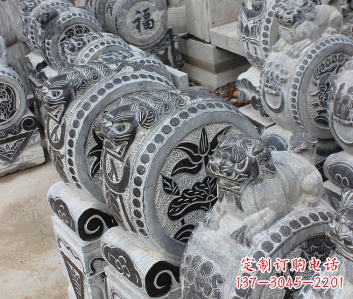 龙岩仿古抱鼓石招财石门墩 (2)