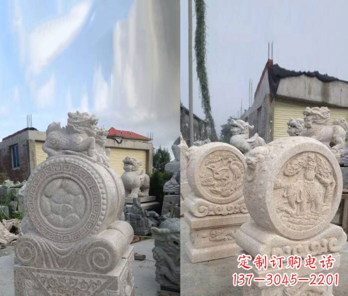 龙岩仿古抱鼓石门墩雕塑