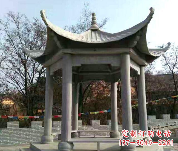 龙岩仿古六角凉亭石雕 (4)