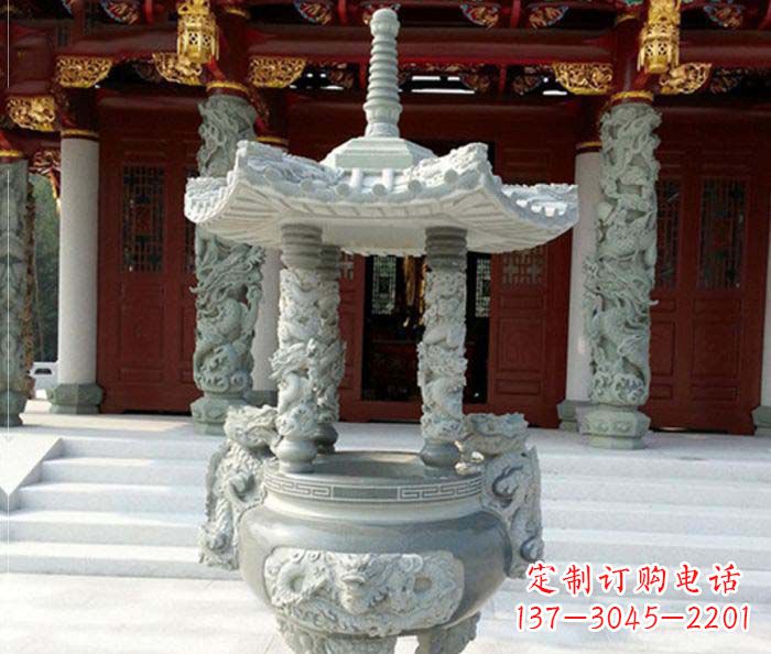 龙岩中国古典仿古龙浮雕香炉雕塑