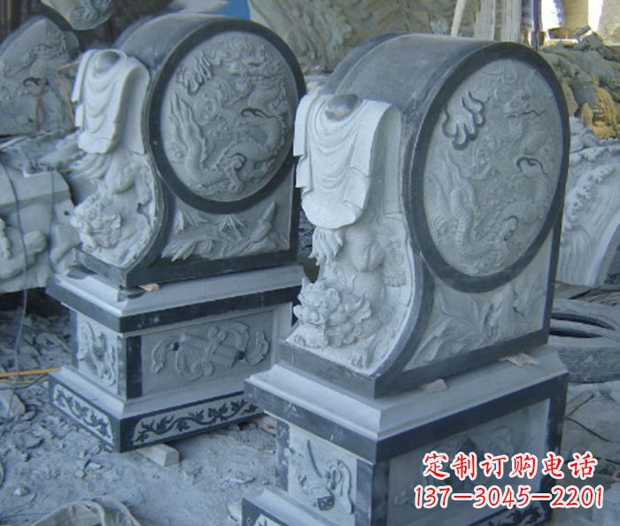 龙岩仿古石门墩招财抱鼓石