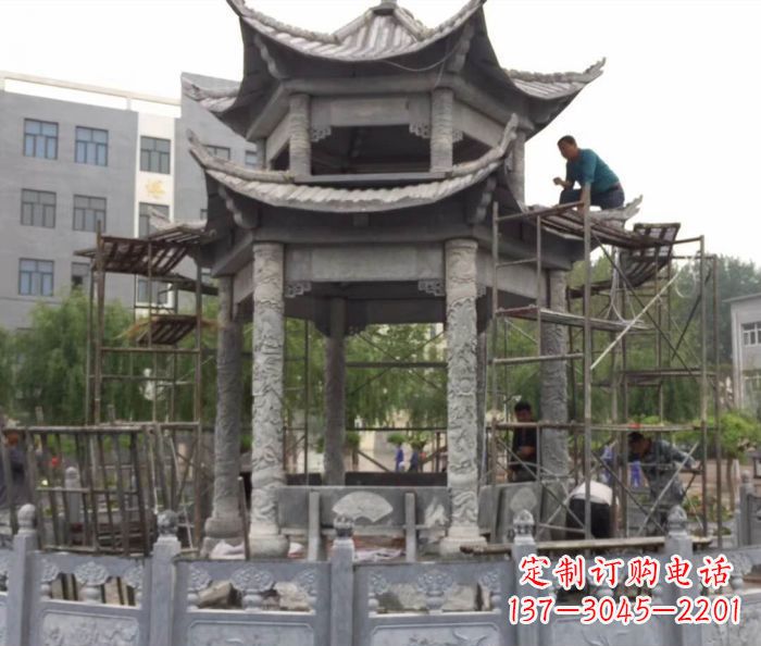 龙岩仿古双层石雕凉亭