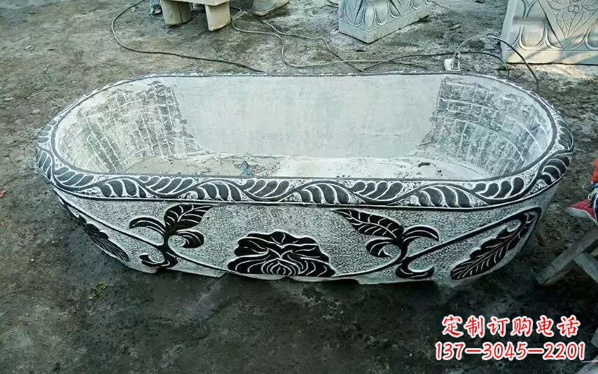 龙岩风格独特的仿古石头水缸雕塑