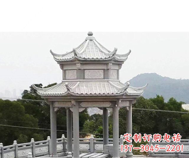 龙岩仿古双层石雕凉亭