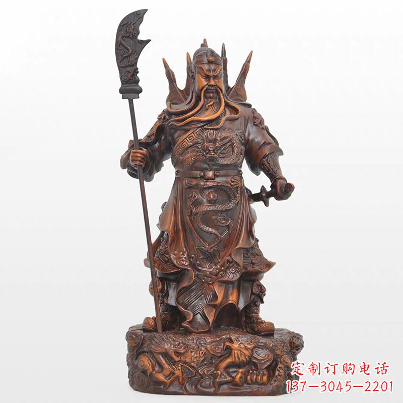龙岩精美关公铜雕像,古朴高雅