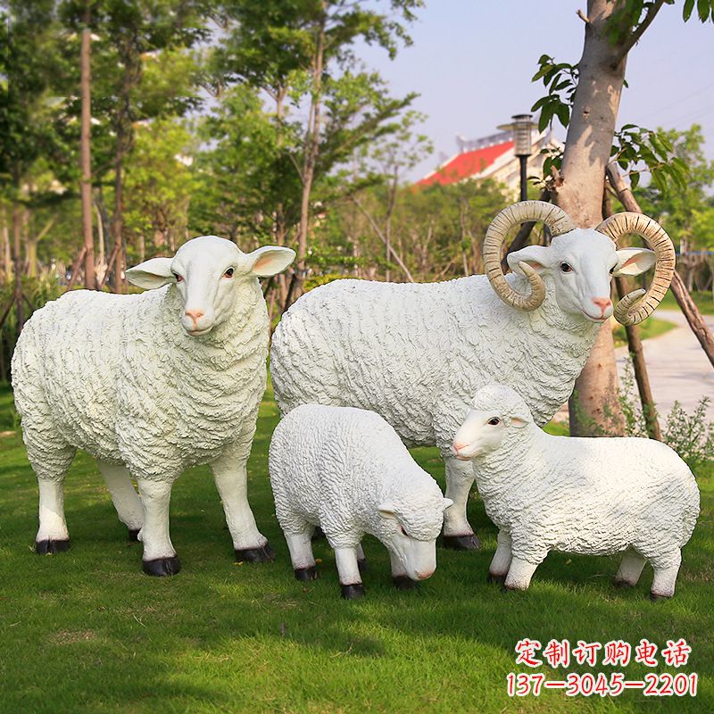 龙岩乡村绵羊雕塑 – 农家院庭院仿真动物摆件