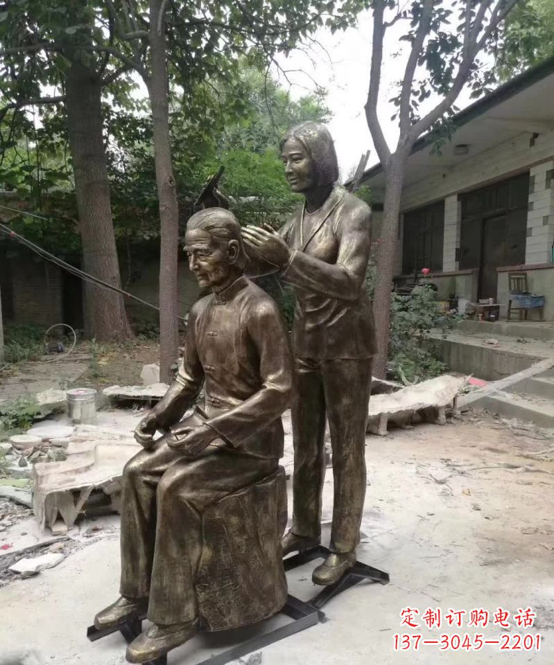 龙岩产品名称纪念母亲的梳头人物铜雕