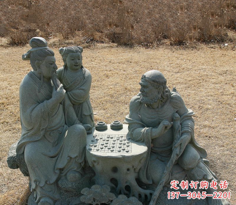 龙岩八仙下棋铜雕塑