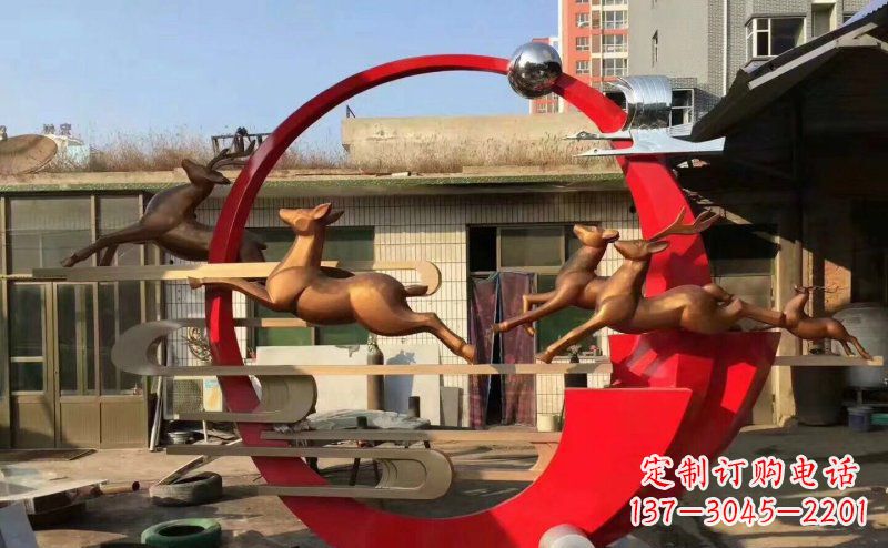 龙岩梅花鹿不锈钢雕塑引人瞩目的审美观赏